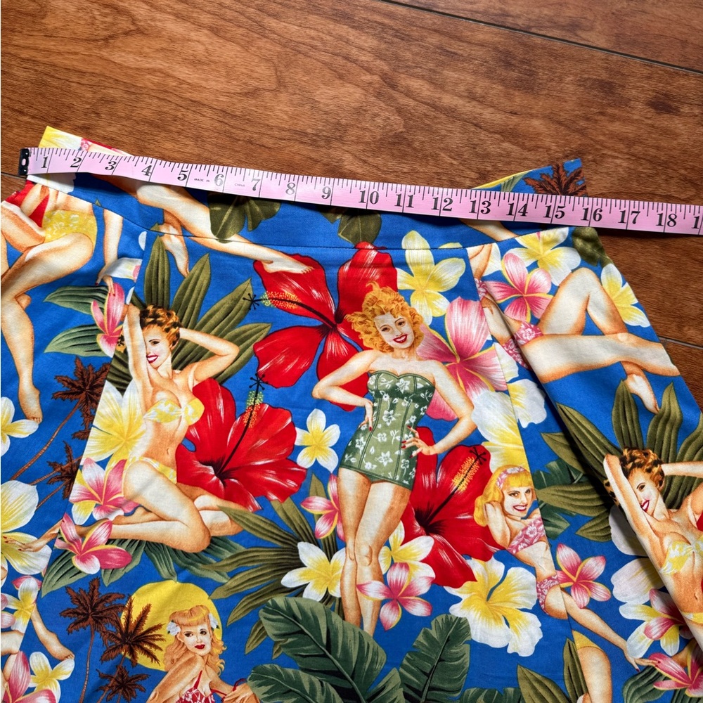 🌺 Miss Happ Rockabilly Pinup Hawaiian Circle Skirt - Picture 5 of 7